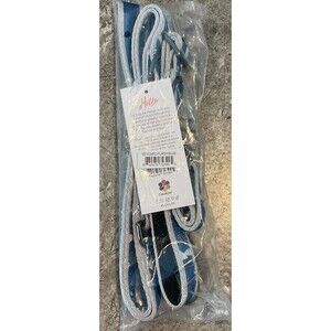 NIP Lug Fetch Dog 1” Collar & Leash Set With Gunmetal Hardware Flourish Blue